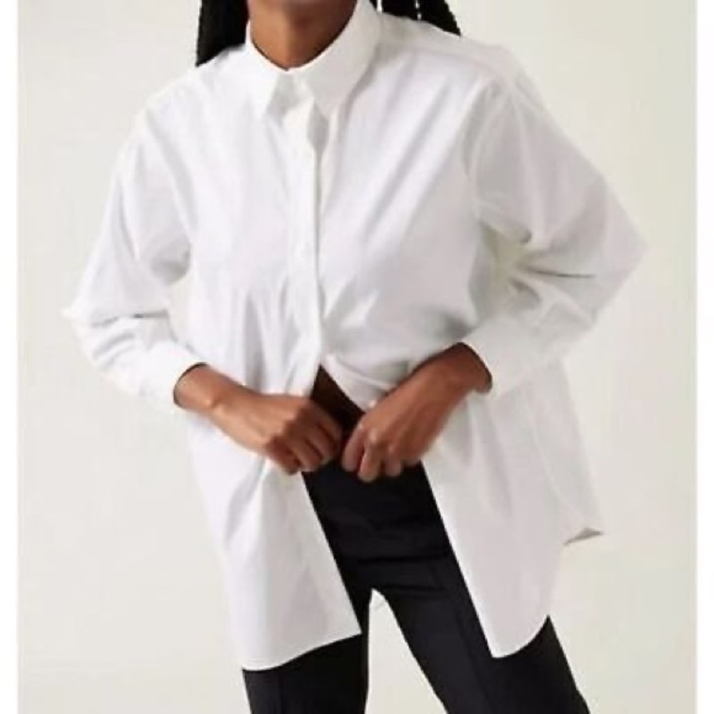 Athleta Oversized Poplin Top Sz XS NWOT